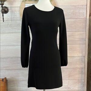 Soatrld Elegant Black Long Sleeve Dress S